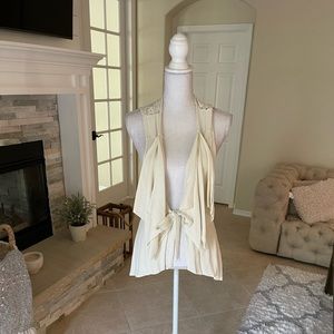 Katie’s Ivory sleeveless Cardigan size M